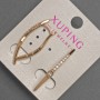 Xuping Earrings with White Crystals, diameter 2–3 mm, length 32 mm, 18K Gold Plating