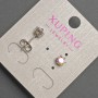 Xuping Rainbow Crystal Stud Earrings, Rhodium-Plated, 5 mm Diameter