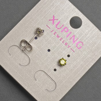 Xuping Olive Crystal Stud Earrings, diameter about 4 mm, rhodium-plated