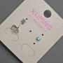 Xuping blue crystal stud earrings, 3 mm diameter, rhodium-plated