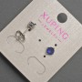 Xuping Stud Earrings with Blue Crystal, 5 mm Diameter, Rhodium Plated