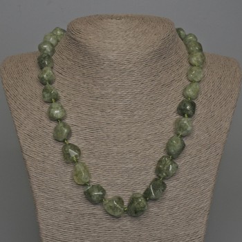 Rutile Quartz Necklace, Natural Stone, Faceted Beads, diameter 15x12 mm ± with clasp, length 50 cm+