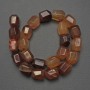 Carnelian Beads, Natural Gemstone, Faceted, Diameter 16×13 mm, on thread, Length 39 cm+