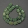 Nephrite Beads, Natural Stone, Faceted, 16x13 mm, on Thread, 38 cm Long