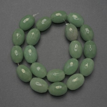 Jade Beads, Faceted Barrel, Diameter 20x15 mm ± on a fishing line, Length 41 cm+