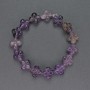 Amethyst Beads, Natural Stone, Shamrock Shape, Diameter 13x13 mm, Length 19 cm ±