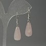 Pink Quartz Drop Earrings, diameter 10×25 mm ±, length 40 mm ±
