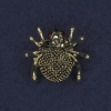 Spider Brooch with Rhinestones, Gold-Tone Metal, 24x23 mm+