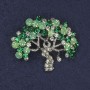 Tree Brooch with Crystals in Silver-Toned Metal 39×32 mm+