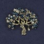 Tree Brooch with Blue Crystals