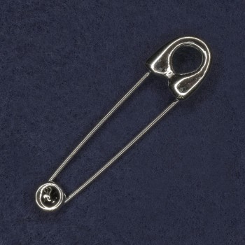 Brooch-pin 17x72 mm ± silver-colored metal