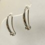 Earring posts with white crystals 4 mm ± silver-tone metal 22x2 mm ± - pair