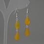 Earrings with tinted quartz drop 8x12 mm, length 50 mm