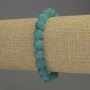 Aquamarine bracelet, smooth beads, 8 mm