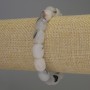 Rutilated quartz 'Hair Quartz' barrel bracelet, diameter 11x9 mm, length 18 cm stretch