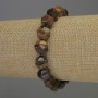 Tiger's Eye Bracelet with Faceted Beads, 10x9 mm, 18 cm Stretch