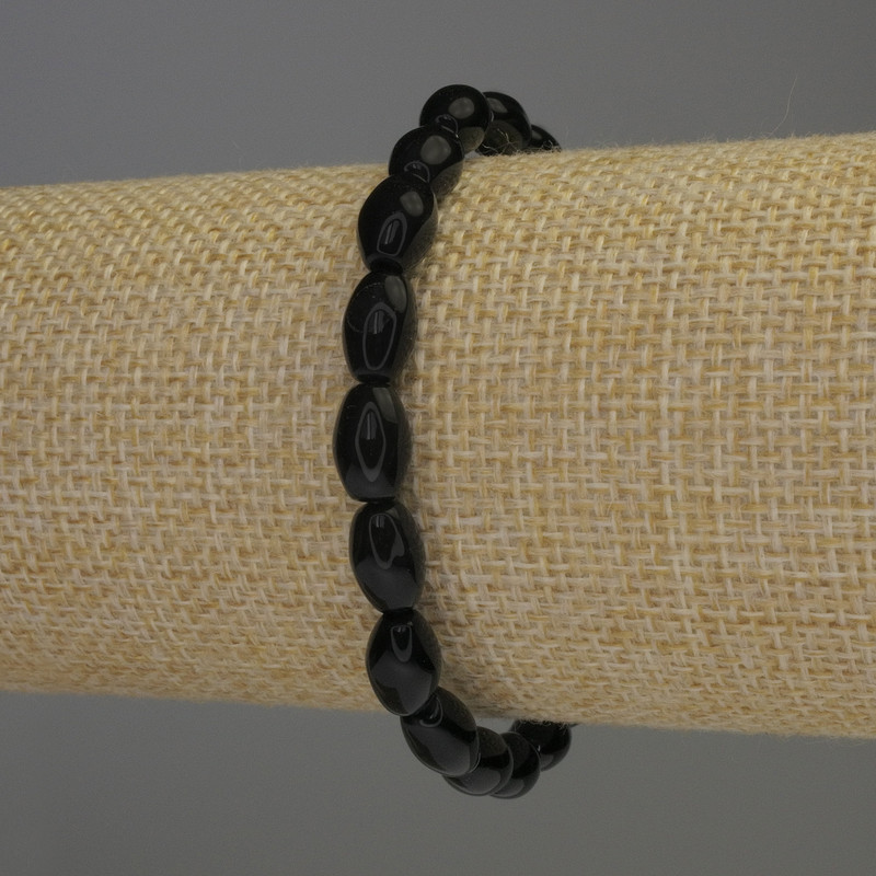 Agate Grain Bracelet, diameter 10x6 mm, length 18 cm, stretch