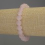 Rose quartz bracelet with smooth beads, 8 mm diameter, 18 mm length, stretch