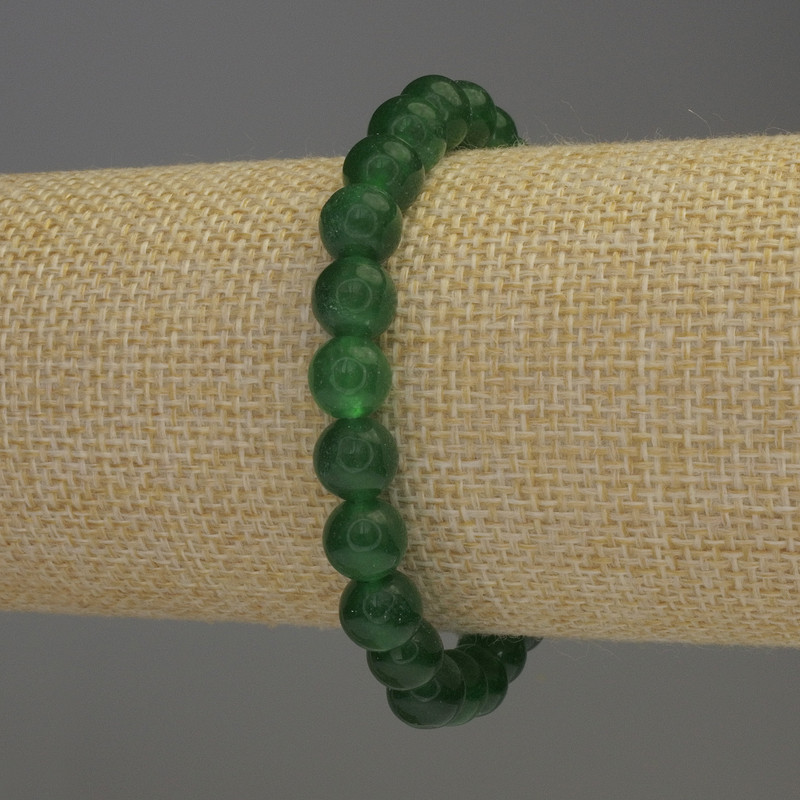 Chrysoprase bracelet with smooth beads, 8 mm diameter ±, 18 mm length ±, stretch