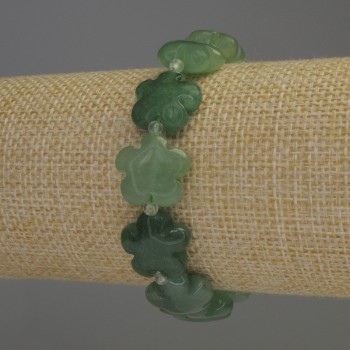 Nephrite Bracelet with Floral Design