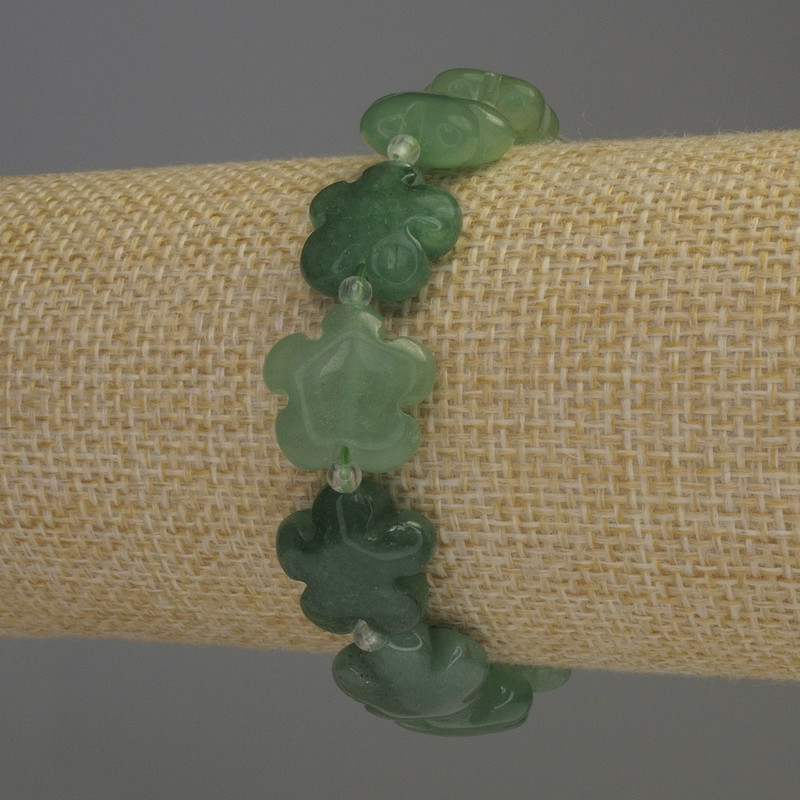 Nephrite Bracelet with Floral Design