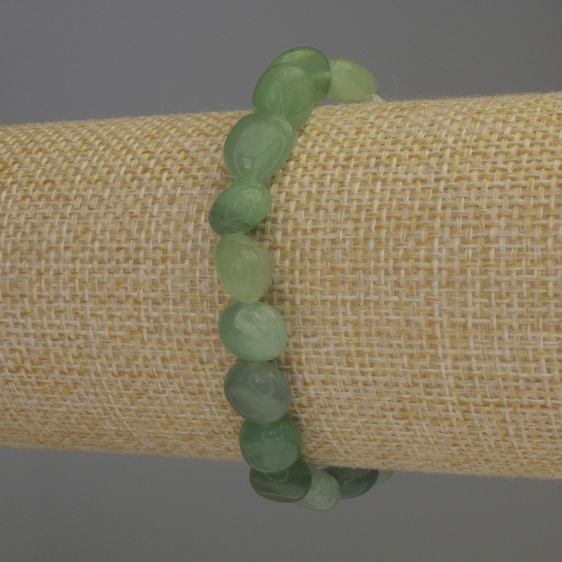 Jade Bracelet with Faceted Beads, Diameter 12×8 mm ±, Length 18 mm ±, Stretch