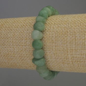 Jade Faceted Bead Bracelet, diameter 10x7 mm ±, length 18 mm ±, stretch