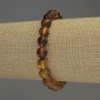 Amber bracelet with smooth beads, 8 mm diameter, 18 mm length, stretch