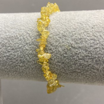 Citrine Chip Bracelet on Elastic Cord, 6x3 mm diameter, 18 mm length