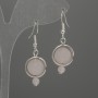 Pink quartz earrings, smooth ball 10 mm ±5 mm ±, length 40 mm ±