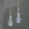 Moonstone Earrings with a Faceted 12 mm Bead and a Gold-Plated Rondel 6x5 mm, Length About 42 mm