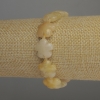 Yellow Calcite Bracelet Flower, beads 15×6 mm, 3 mm beads, length 18 cm, stretch