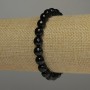 Elastic bracelet with faceted agate beads, 8 mm diameter, 18 cm length