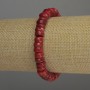 Coral Rondel Bracelet, 9×3–4 mm rondels, 18 cm stretch