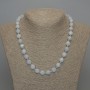 Faceted natural aquamarine necklace, 10x8 mm beads, length 50 cm ± with clasp