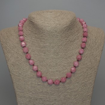 Rhodochrosite Necklace, Faceted 10x8 mm, 50 cm long with a clasp