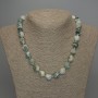 Moss Agate Necklace with Faceted Beads, diameter 12x10 mm ±, length 50 cm ±