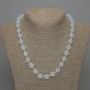 Moonstone natural stone necklace with faceted beads, diameter 12x10 mm, length 50 cm