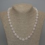 Necklace with natural rose quartz faceted beads, diameter 10x9 mm, length 45 cm