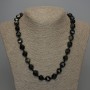 Sun Obsidian Natural Stone Necklace with Faceted Beads, 12×11 mm diameter, 50 cm long