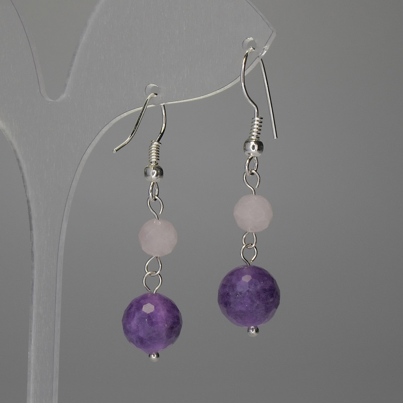 Earrings Assorted Faceted Bead 10mm+- 6mm+-, length 38mm+-