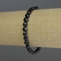 Black tourmaline bracelet with faceted coin beads, 6x4 mm diameter, stretch length 18 cm
