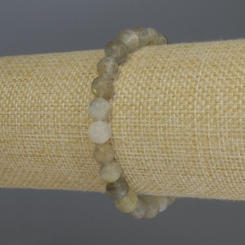 Labradorite Bracelet with Smooth Beads, 7 mm Diameter, 18 cm Length, Stretch