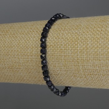 Aventurine Bracelet 'Night of Kaira' - Faceted Cube, 4 mm Diameter, 18 cm Length (Stretch)