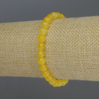 Citrine bracelet with smooth beads, 6 mm diameter, 18 cm stretch