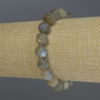 Labradorite Bracelet with Smooth Beads, 8 mm Diameter, 18 cm Length, Stretch