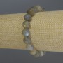 Labradorite Bracelet with Smooth Beads, 8 mm Diameter, 18 cm Length, Stretch