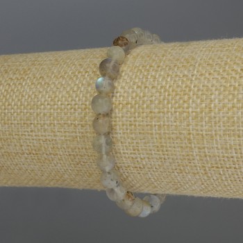 Labradorite Bracelet with Smooth Beads, 7mm Diameter, 18cm Length, Stretch Band