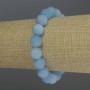 Aquamarine Bracelet - Smooth Bead, 10mm Diameter ±, 18cm Stretch