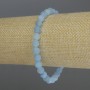 Aquamarine Bracelet with Smooth Beads, 6 mm Diameter, 18 cm Length, Stretch